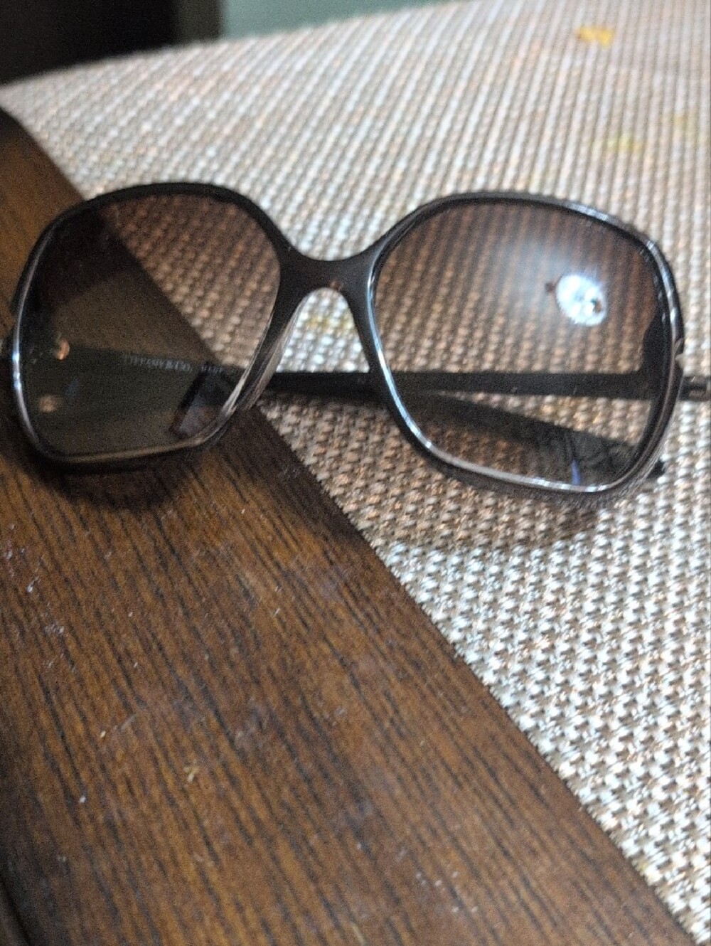 Tiffany & Co. Black Rounded Rectangular Sunglasses - Picture 3 of 4